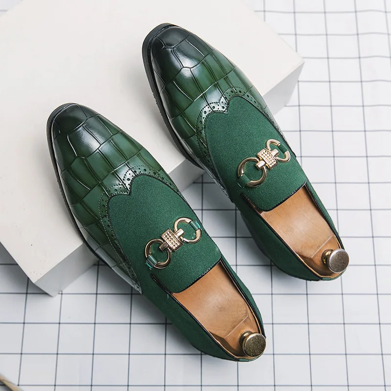 Plus 38-47 Britain Men Brock Dress Shoes Male Leather Business Colorful Party Wedding Shoe for Man Chaussures Homme De Luxe