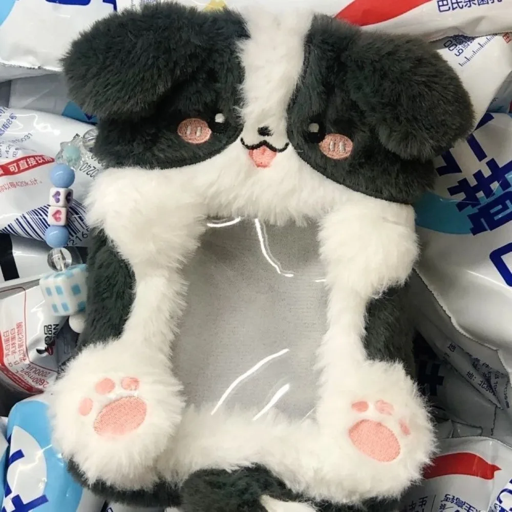 Estuche para sesión fotográfica multifuncional de felpa con orejas grandes, estuche para tarjetas Collie de conejo/perro/gato, tarjetero para fotos, escuela y oficina