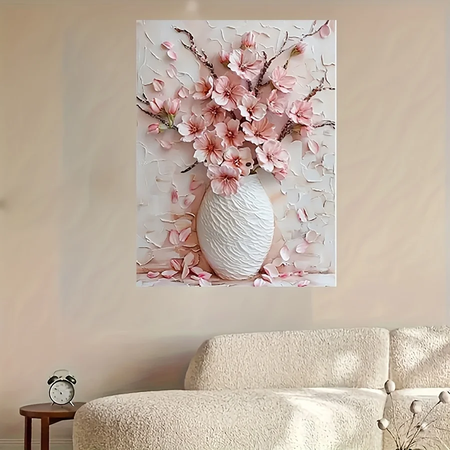 

"Frameless Pink Floral Digital Print - Minimalist Home Decor for Bedrooms, Living Rooms, Dining Rooms, and Studies"