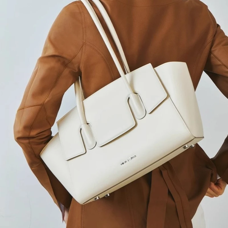 NINA ENYA 2025 Fashion Large Eye Bag Single Shoulder Handbag Genuine Leather Bag Women's New Style