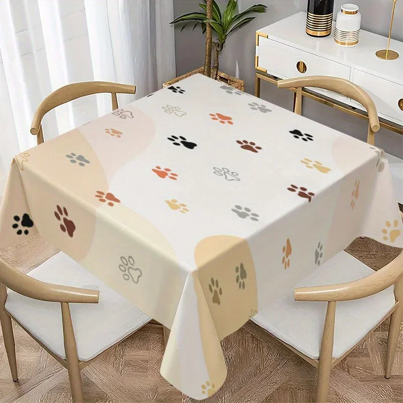 【jit】 1pc Soft, Fashionable, Beautiful and Colorful Animal Claw Pattern Tablecloth, Machine Washable and Easy to Cleanxzj