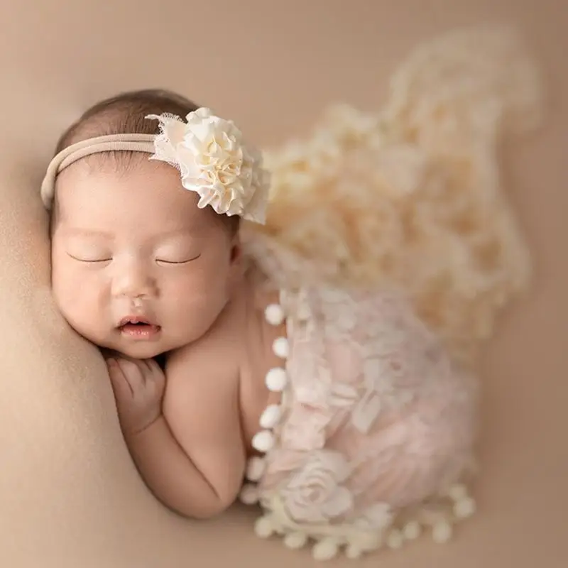 

Q22D Baby Photography Props фоновая одеяла цветочная повязка на завязку на кисточку одеяло детское фото для новорожденных декоры