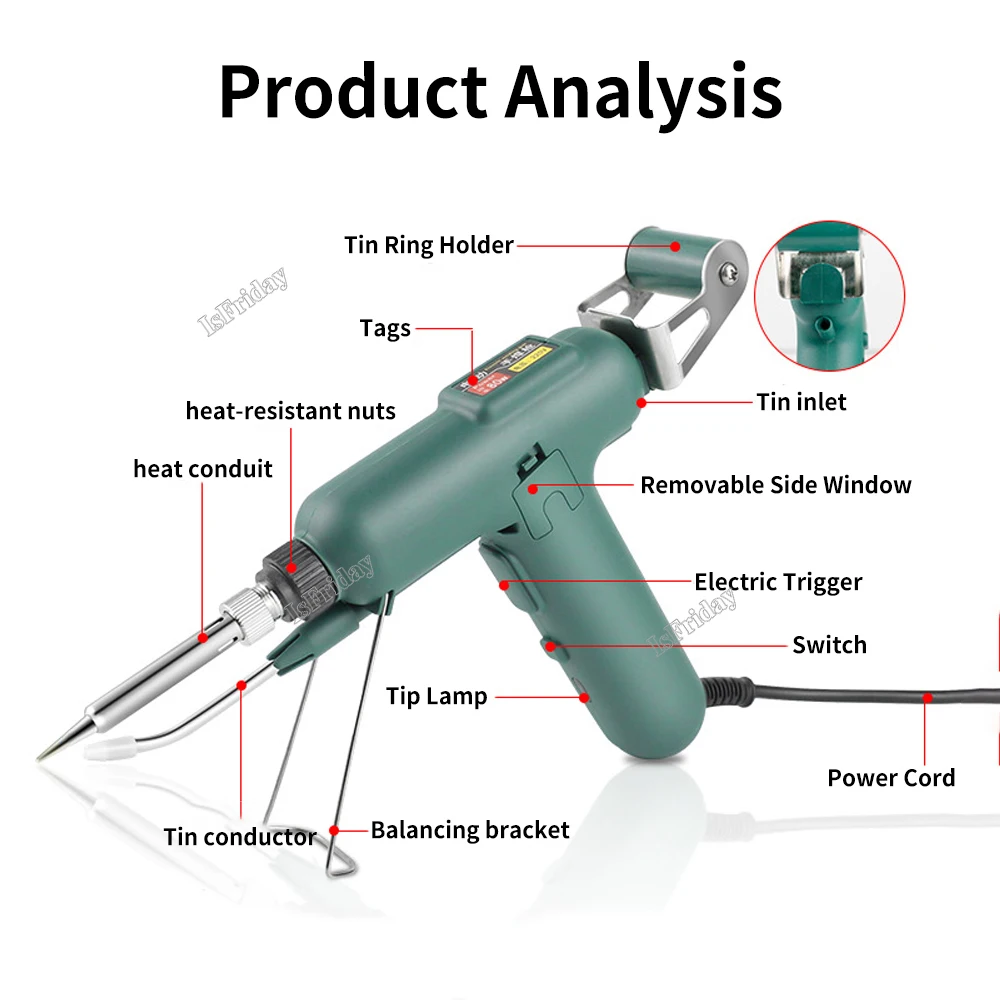 Pistola per saldatore elettrico saldatore per riscaldamento interno tenuto in mano invia automaticamente lo strumento di riparazione per saldatura a