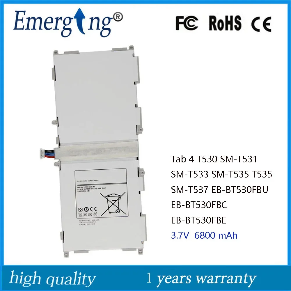 3.7V 6800MAH EB-BT530FBC EB-BT530FBU EB-BT530FBE Battery For Samsung  GALAXY Tab4 T530 SM-T531 SM-T533 SM-T535 SM-T537