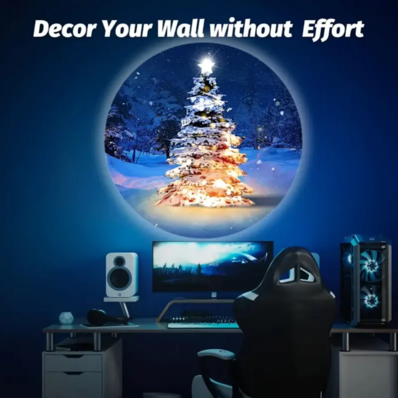 Christmas USB  LED Projector Light 3pcs Projection Patterns- Adjustable USB Night Light for Festival Decorations ﻿