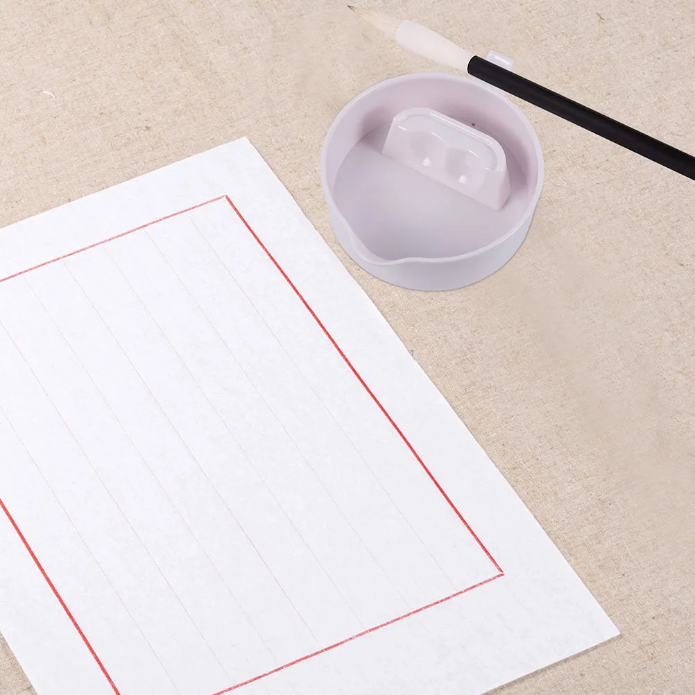

2 Pcs Calligraphy Multifunctional Ink Bucket Chinese Tools White Bowl Pen Holder