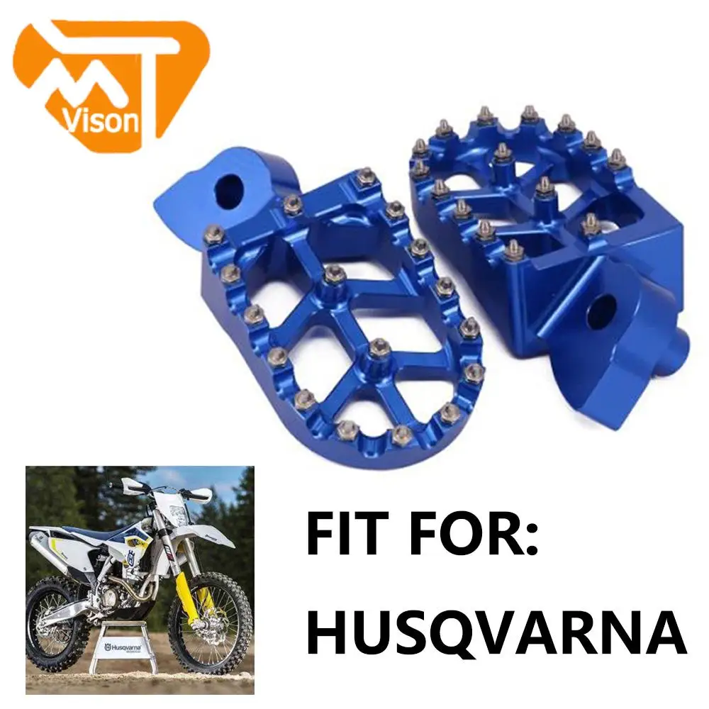 

Motorcycle Billet MX Wide Foot Pegs Pedals Rest Footpegs For Husqvarna WR SMR TC TE TXC 360 400 449 450 510 511 570 610 TC450