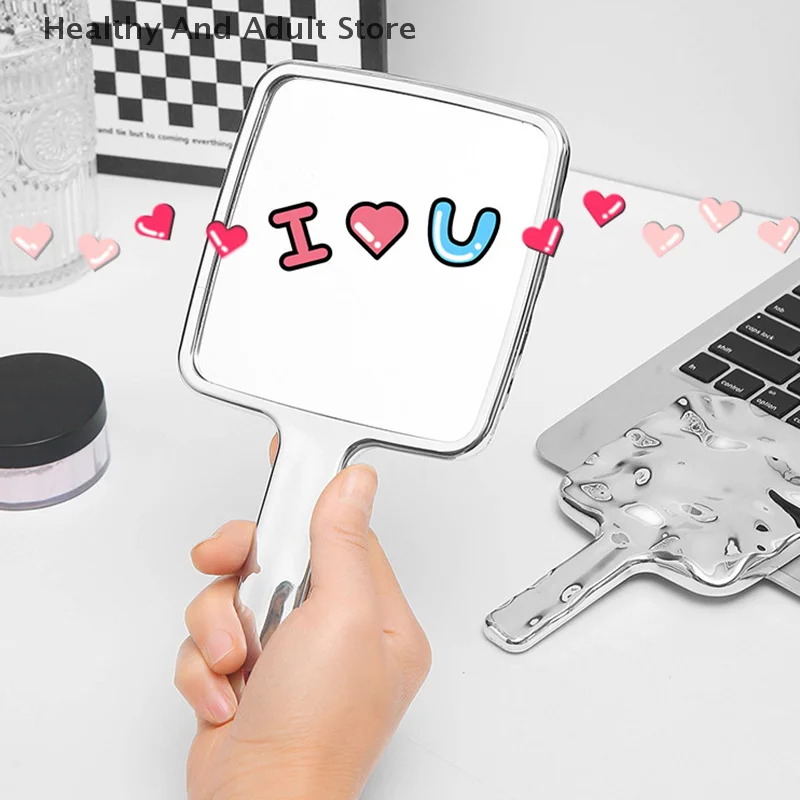 Ins vloeibare vorm vierkante spiegel Mini draagbare desktop cosmetische spiegel Dames make-upspiegel Reizen Metallic draagbare schoonheidsspiegel