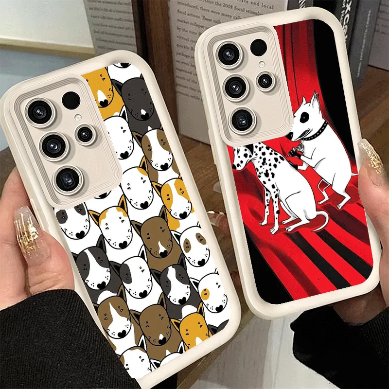 Handyhülle für Samsung Galaxy S26 S25 Ultra S24 FE Bullterrier Hund Niedliche Welpen Schutzhülle S23 Plus S22 + S21 S20 5G Weiche Silikonhülle