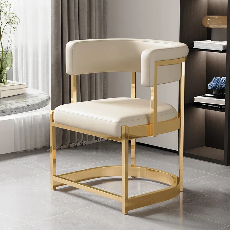 Kursi bantal nyaman ruang makan kulit unik Beige kursi makan mewah abu-abu minimalis Silla Para Comedor Furniture