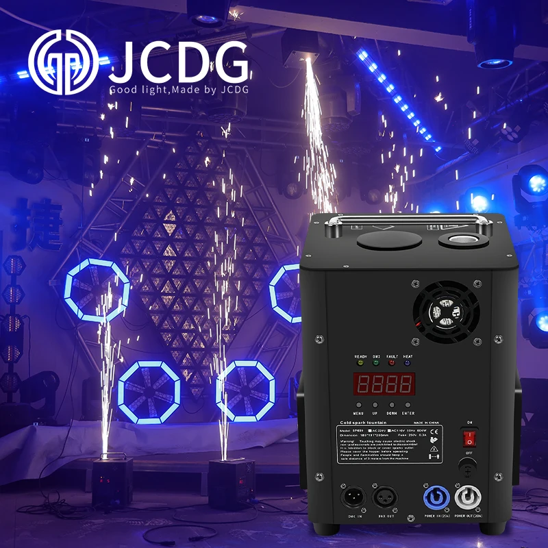 Jcdg เครื่องจุดความเย็นไร้สายระยะไกล600วัตต์ DMX พลังสูงสำหรับงานแต่งงานงานเลี้ยงวิบวับสเปรย์ไฟเอฟเฟคแสงเวที