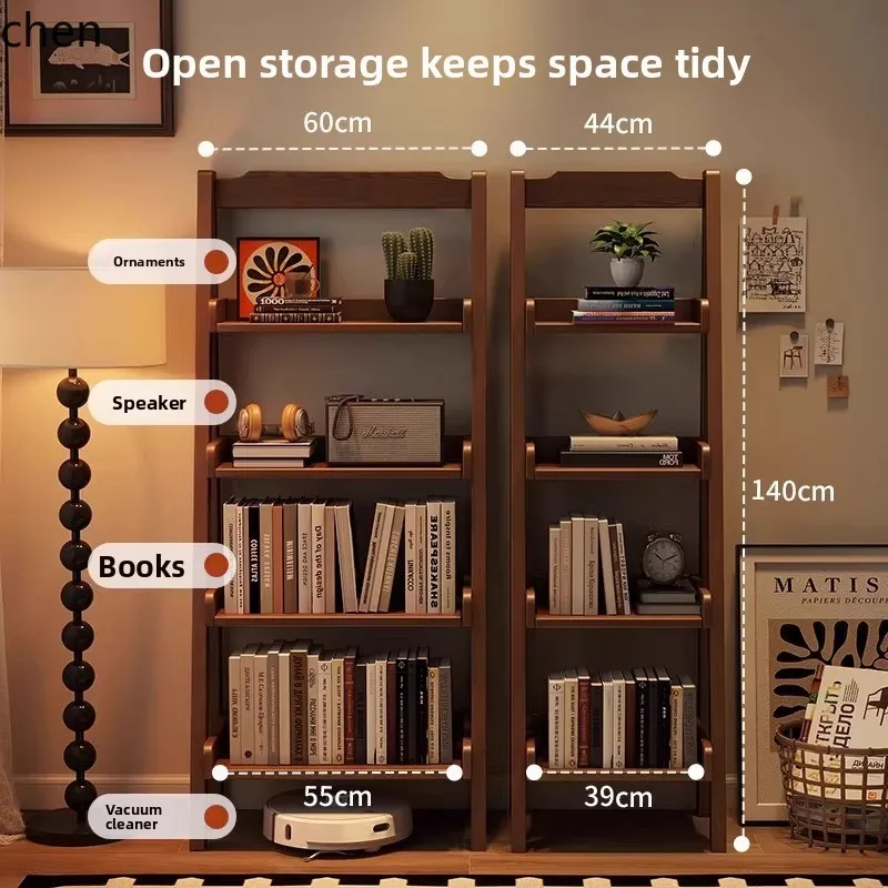 ZML Solid Wood Ladder-Shaped Living Room Multi-Layer Shelf Wall-Mounted Storage Rack Step-Shaped Storage Floor Rack