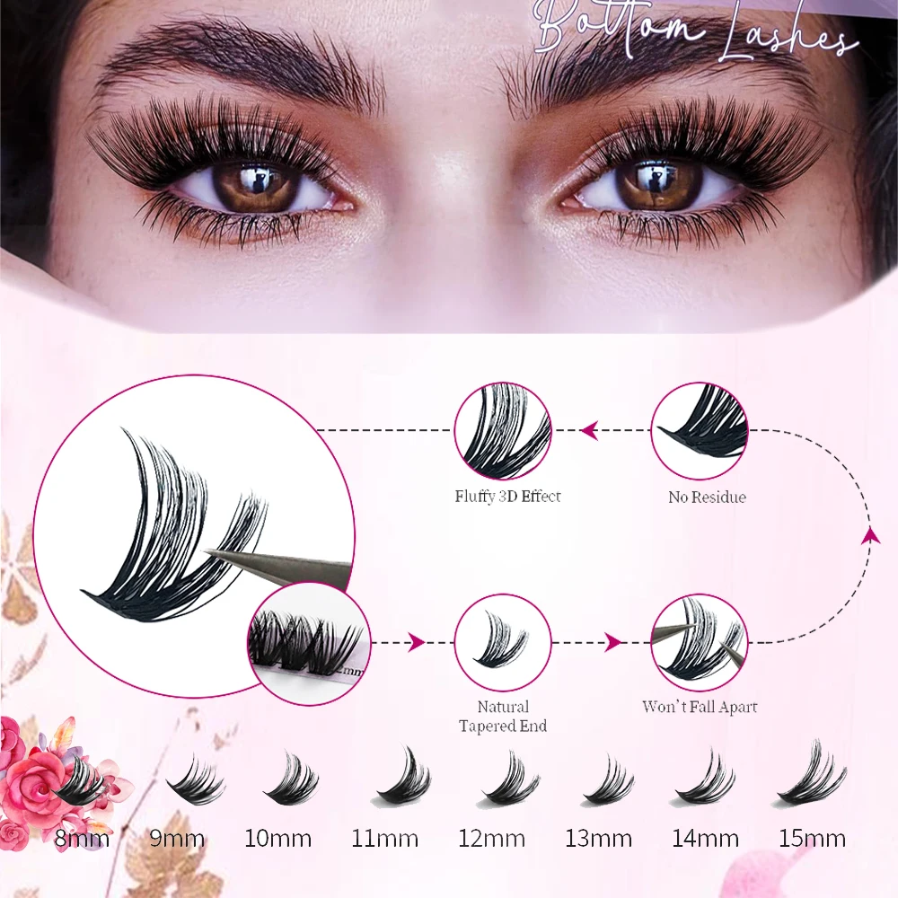 100 Cluster Eyealsh DIY Individual False eyelash Extension Soft 50/30D Fluffy Lash Bunchens Premade Volume Fans Eyealsh Sppplies