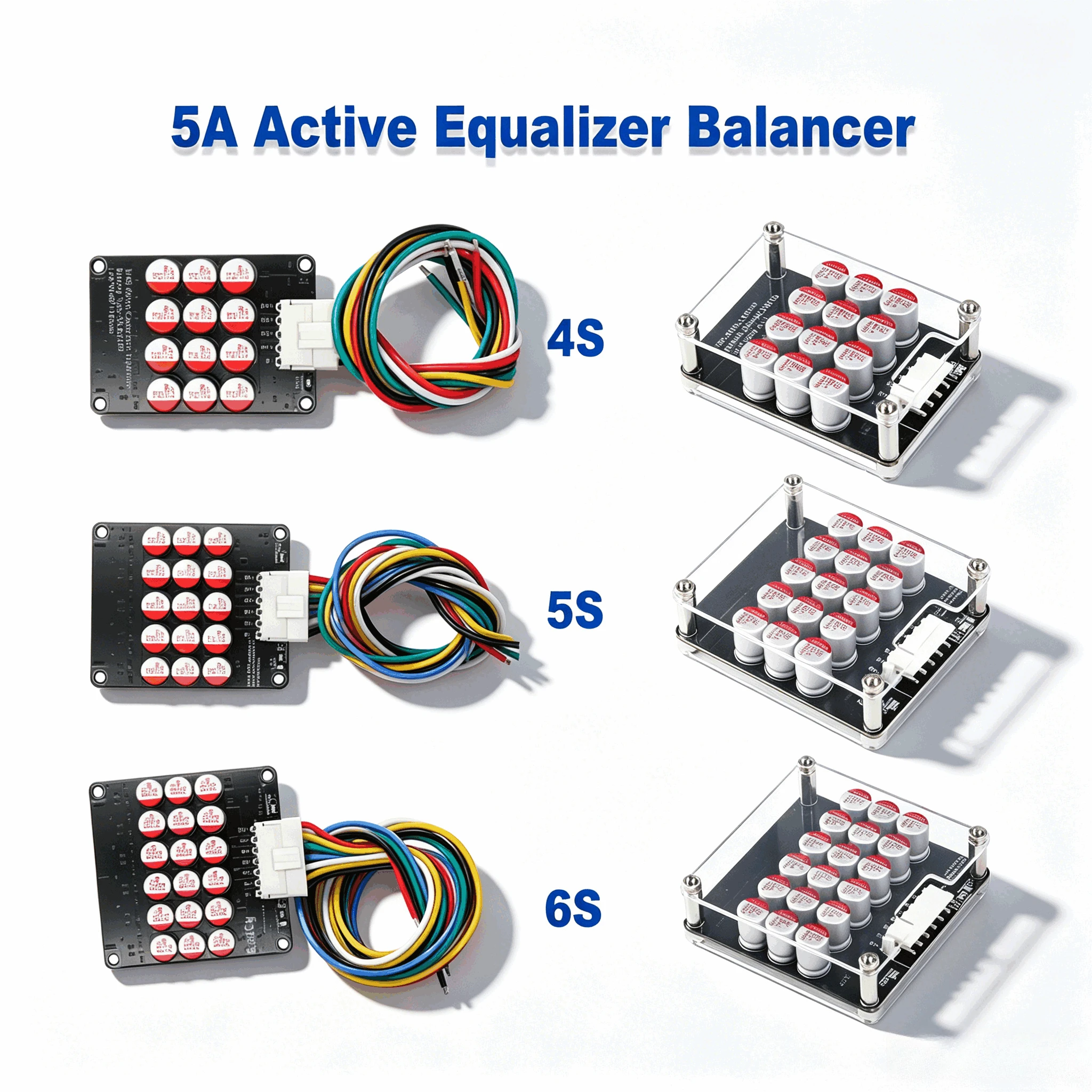 1pcs 5A 4S  Active Equalizer Balancer 5S 6S BMS Cells Balancer Lifepo4 Lipo LTO Battery Energy Capacitor Lithium Pack