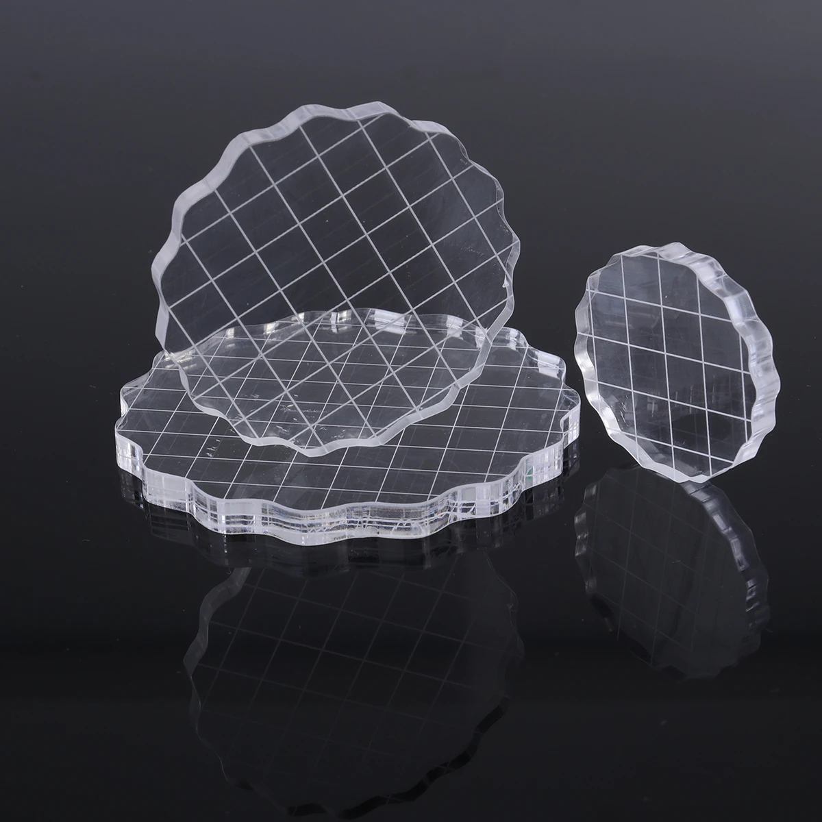 

3Pcs Acrylic Clear Stamping Blocks Set with Grid Essential Stamping Tools for Scrapbooking Crafts Making