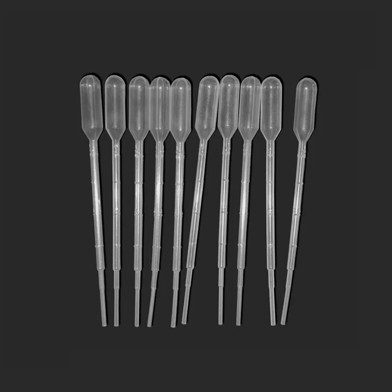 Pipettes transparentes pratiques jetables, en plastique sûr, compte-gouttes de transfert des yeux, 1ml, 250 pièces/sac