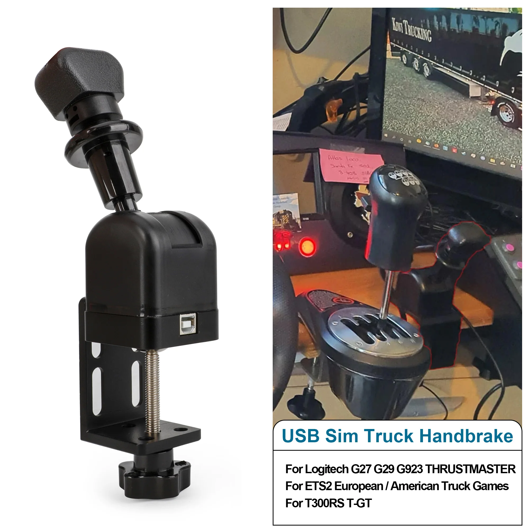 For Logitech G27 G29 G920 Thrustmaster Simracing Games Usb Truck Hand Brake for European / American Truck Simulation Handbrake