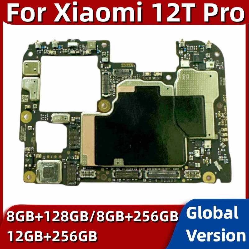 Motherboard for Xiaomi 12T Pro, 128GB, 256GB, Unlocked Mainboard, Global Version, Main Circuits Board with Google Installed