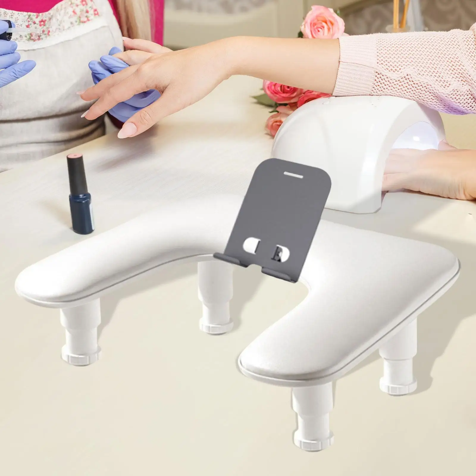 Comfortable Manicure Hand Rest Stable Arm Pillow Stand Space Saving Design for Nail Art Materials and Nail Design Accessories