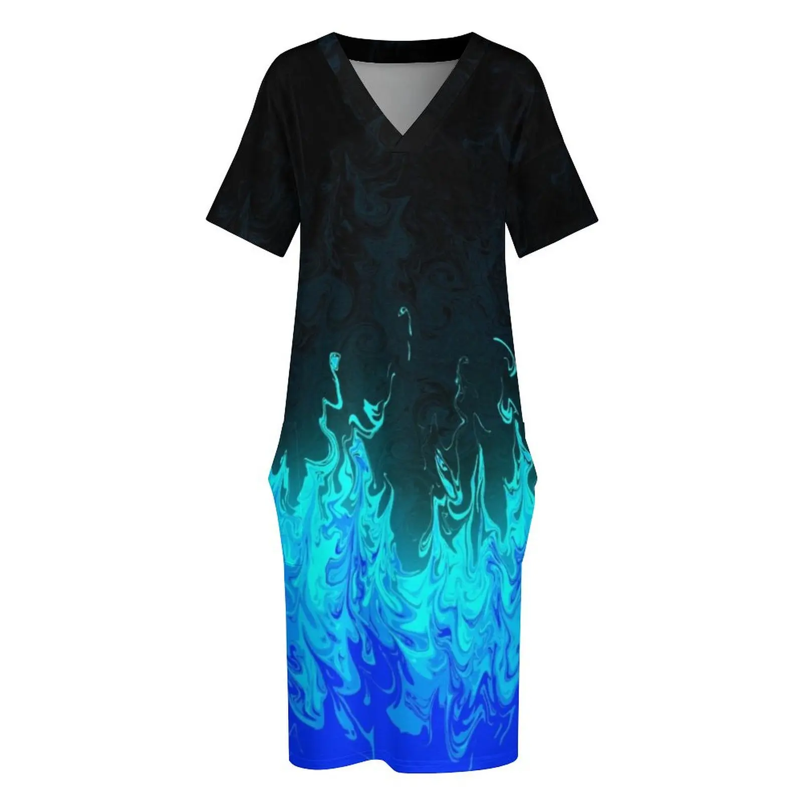 Hades flame-vestido holgado con bolsillos para mujer, falda de verano