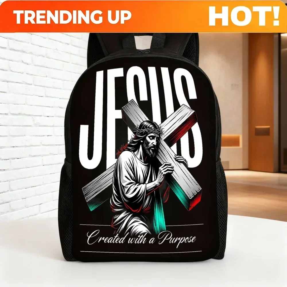 Custom Bag Carries The Cross And Wears A Faith Backpack | Comfortable Daily Bag With Durable Structure And Comfortable Straps, P