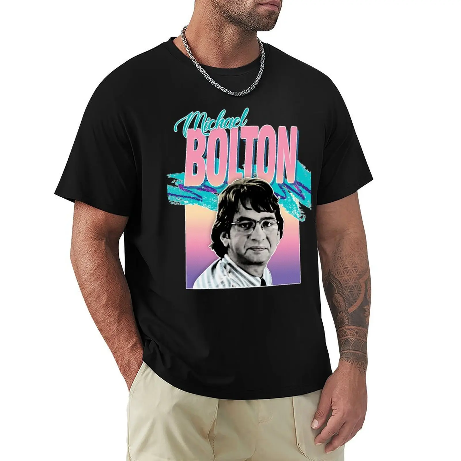 Micháel Bóltón / óffice Spáce áesthetic 90s Design T-Shirt Retro Style Print Casual Top