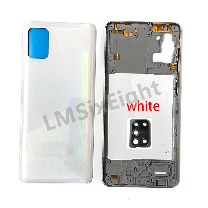 Full Phone Housing A31 Case For Samsung Galaxy A31 A315 Middle Frame Battery Back Cover Rear Door + Adhesive + Camera Lens Parts