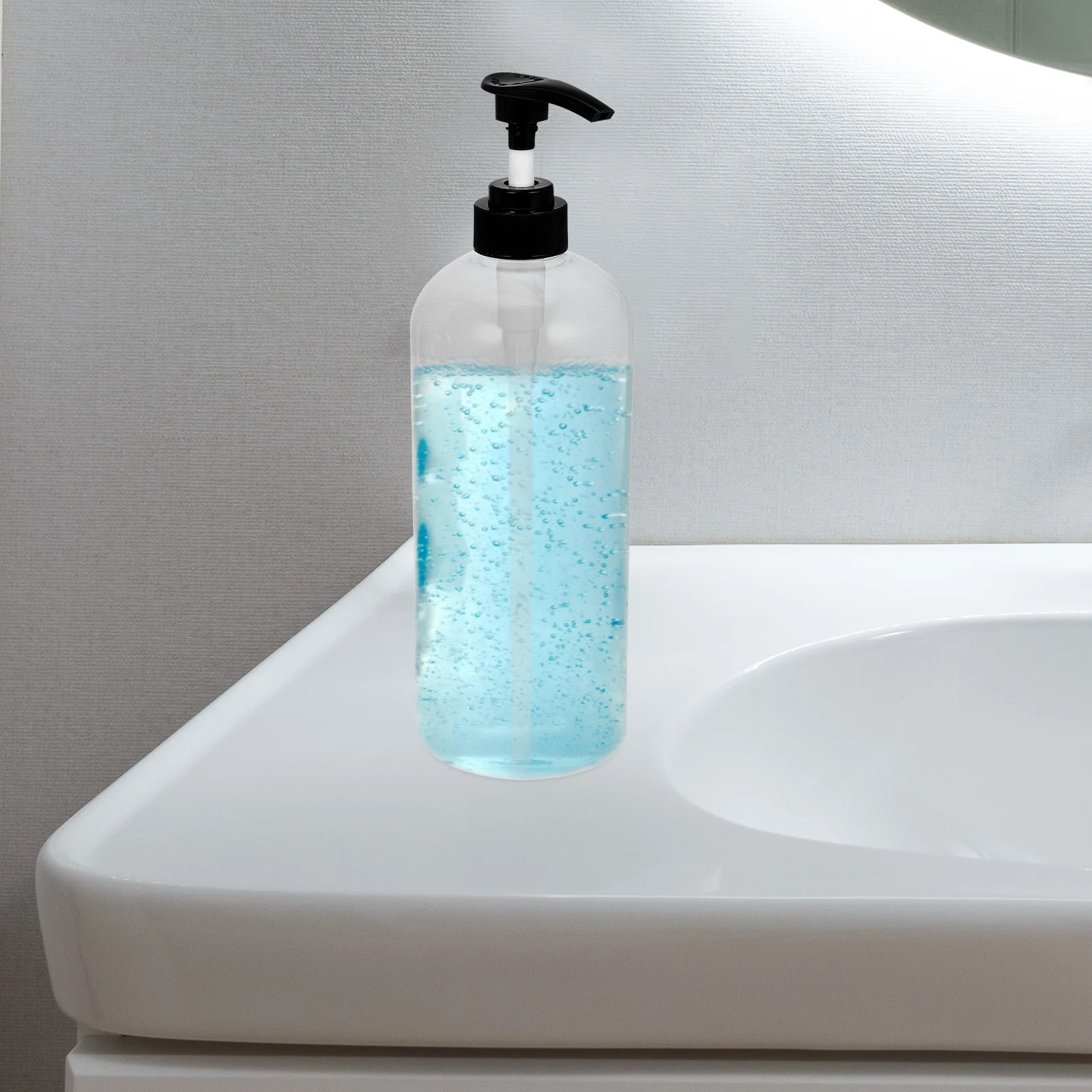 2pcs Clear Pet Press Pump Bottle 1000Ml Portable Refillable Dispenser For Hand Soap Shampoo Dish Soap Travel Bathroom Home Use