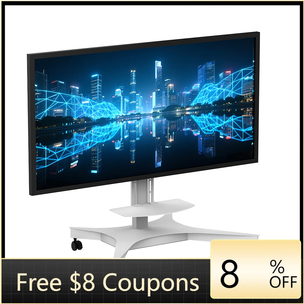 

Height Adjustable Rolling TV Cart Single Motor Mobile TV Stand Trolley Automatic TV Lift with Remote Controller