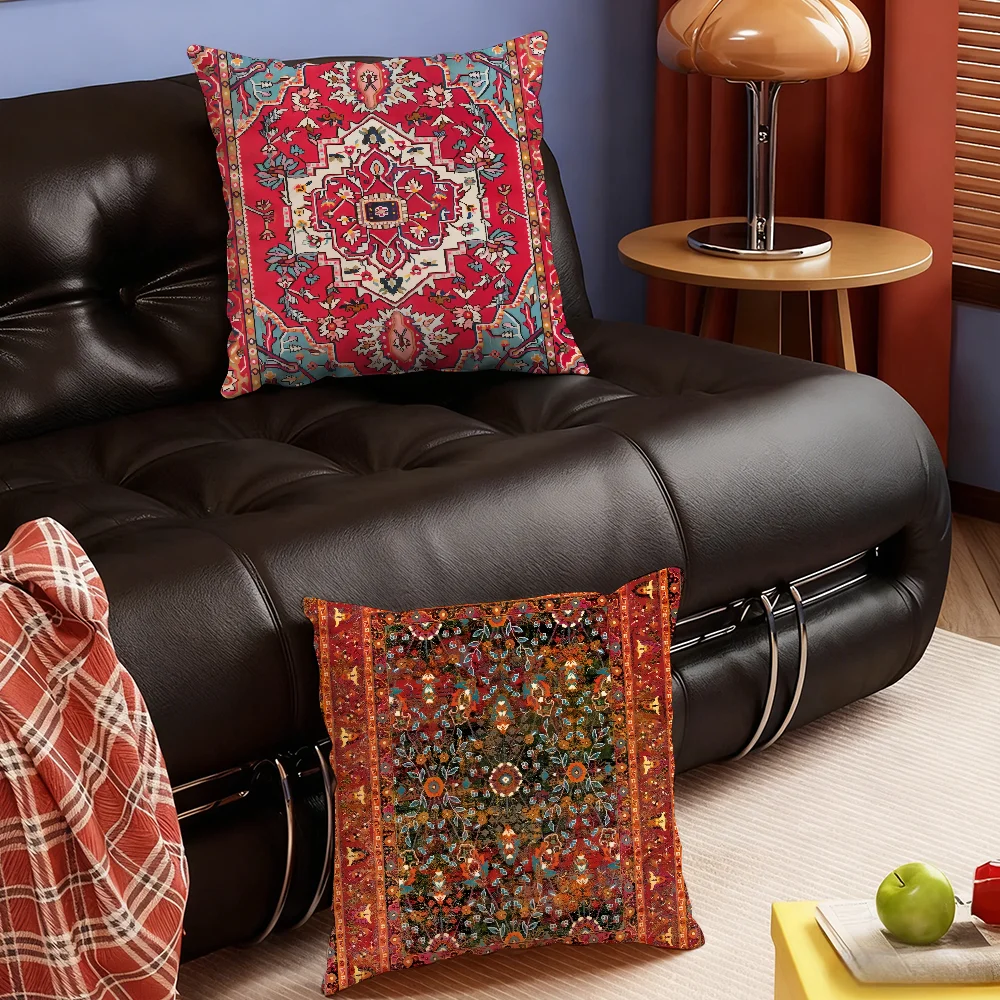 Marokkanischer Ethno-Stil Muster Kissenbezug Schlafzimmer Sofa Wohnzimmer Rückenlehne Dekoration Quadratisches Kissen für die Nickerchenzeit