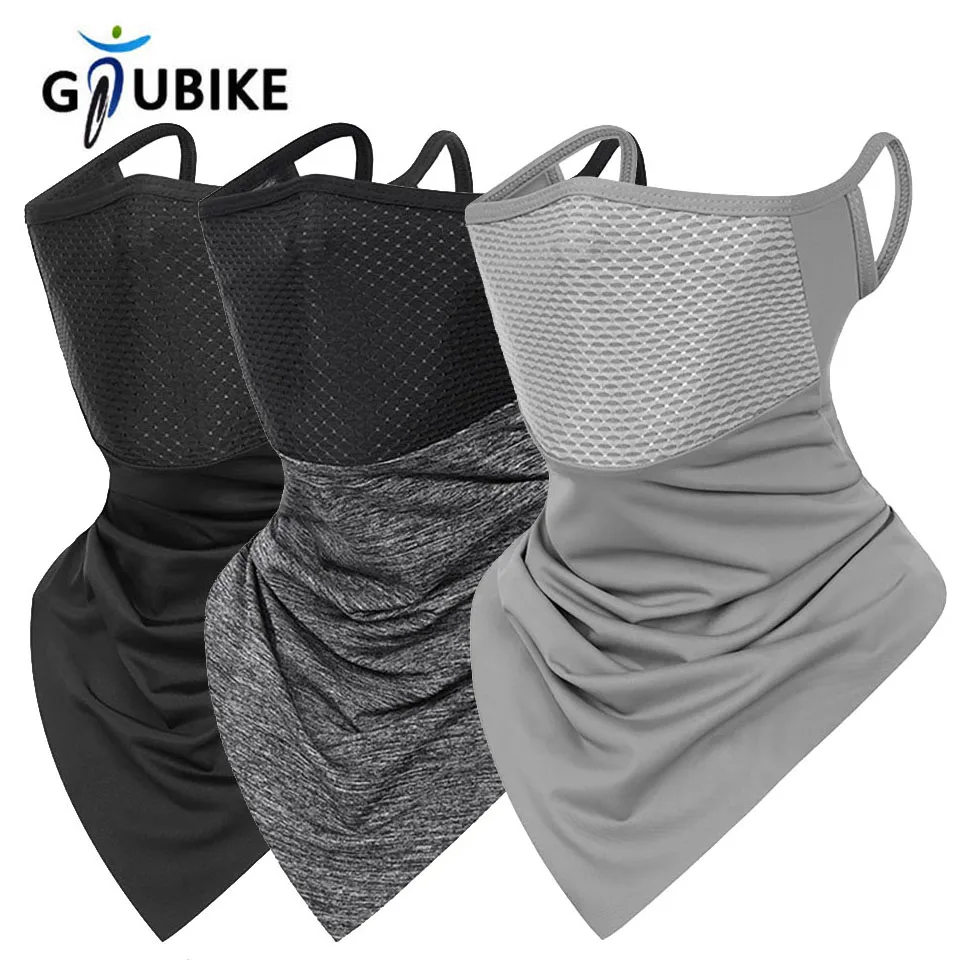 GTUBIKE Summer Sport Mask Full Face Bicycle Neckerchief Cycling Bandana UV Protection Mask Motorcycle Ice Silk Hanging Ear Scarf