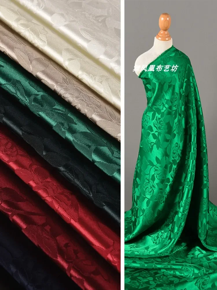 

Розовая жаккардовая ацетатная атласная ткань для платья Cheongsam, одежда, модный дизайн, ткань на метр, материал для шитья своими руками