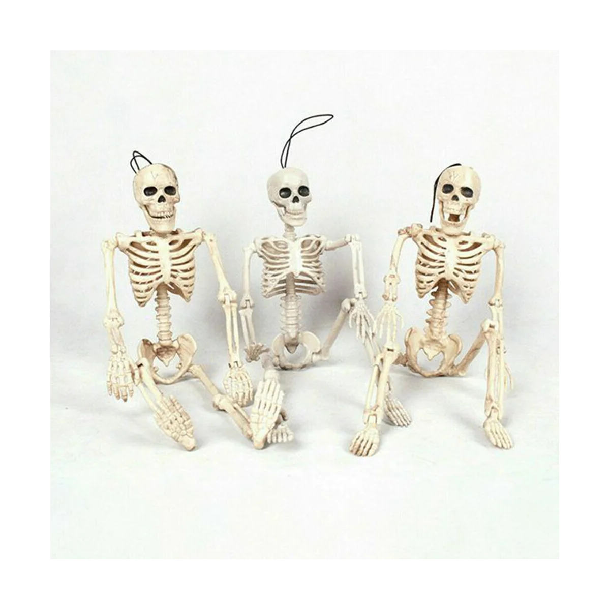 5Pcs Halloween Skeleton Decorations, 16Inch Full Body Posable Joints Skeletons for Halloween, Haunted Houses Decorations