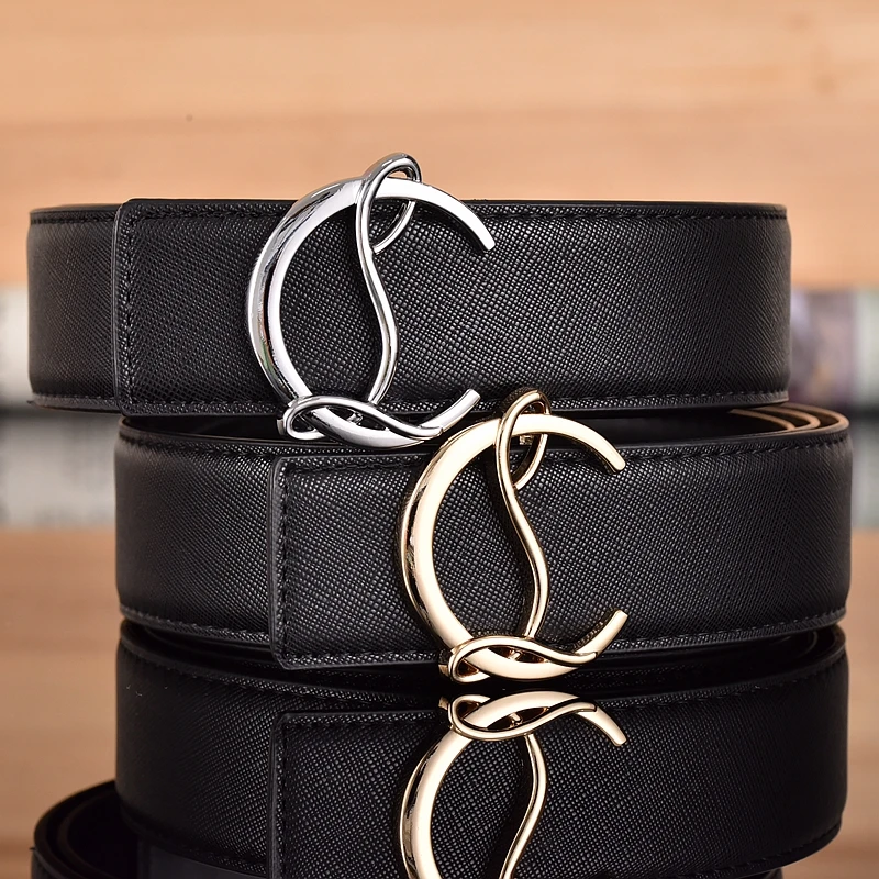 3.8cm High Quality Leather Men Belt Luxury Brand Designer Waistband Suit Jeans Formal Wear Famous Brand Waist Seal Belts