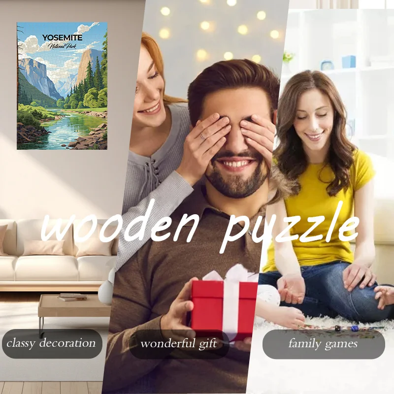 1000pcs Yosemite National Park Puzzle - Large 20x30 Inch Jigsaw with Half-Circle Peaks, Bridal Veil Waterfall Design - Vibrant