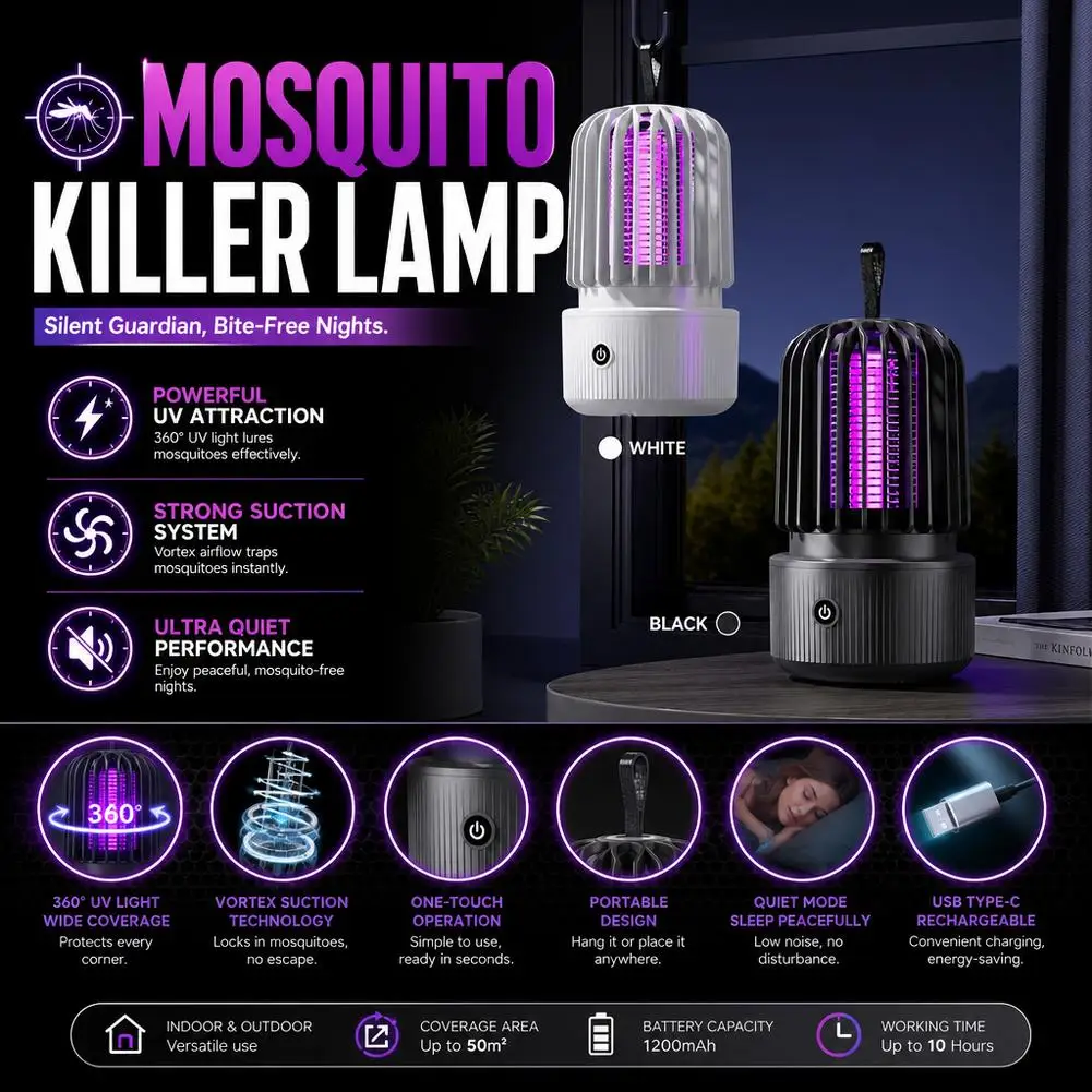 Electric Mosquito Killer Lamp Automatic Mosquito Killer Lamp Eliminate Mosquitoes Tools Summer Supplies Mosquito Attractant Repe