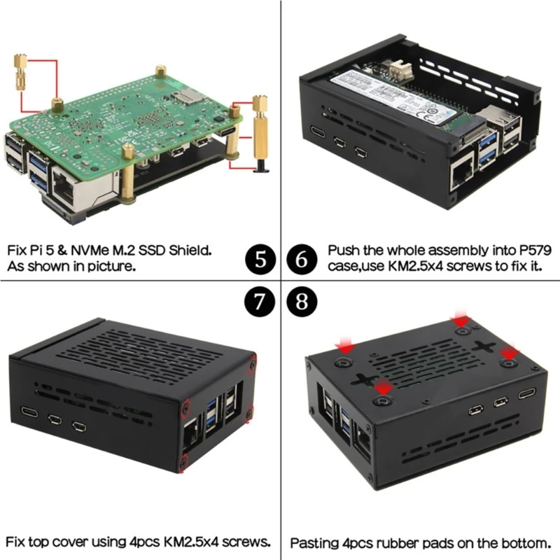 Convenient and Fast Storage Solution X1100 2.5" PCIE to M.2 NVME SSD Hard Drive Expansion Board for Pi 5