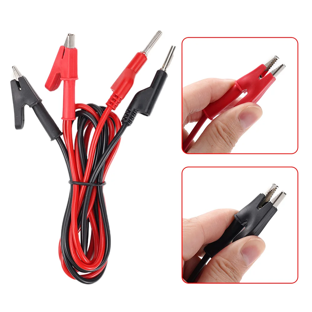 15A 100CM Alligator Clip to Banana Plug Test Cable Lead Connector Dual Probe 4mm Crocodile Clip For Multimeter Measure Tool