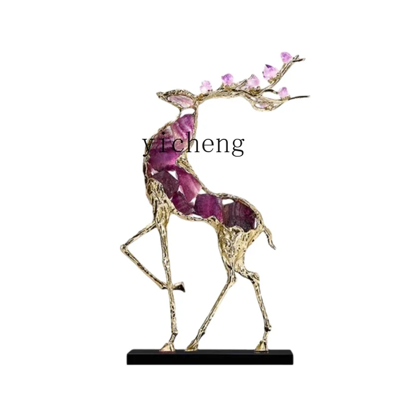 

TQH ornament light luxury high sense crystal lucky deer living room wine cabinet office TV cabinet decoration