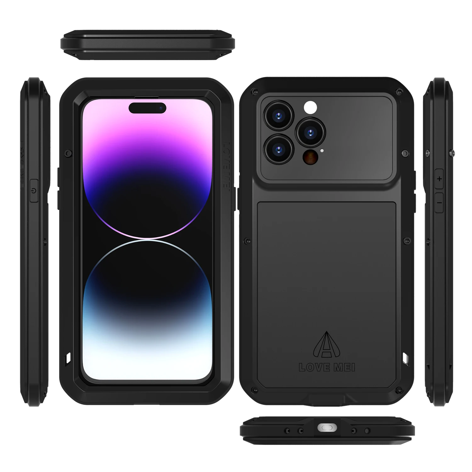 

Love Mei Apple Phone Cases for Iphone 14 Pro Max Military Grade Heavy Duty Protective Case Silicone Shockproof Dustproof