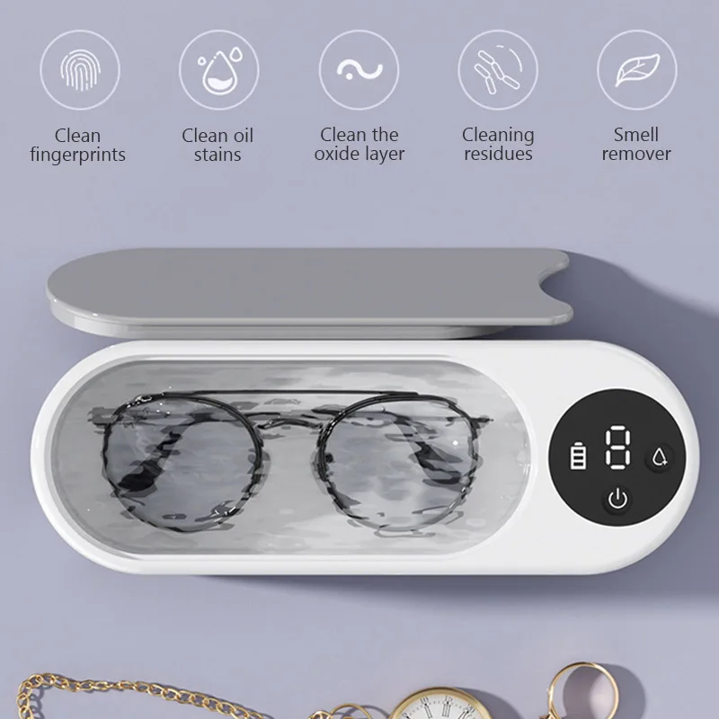 Ultrasonic Cleaner Wireless Glasses Cleaning Machine Eyewear Watch Jewelry Braces Cleaner Vibration Cleaning Box Removing Stains view 3