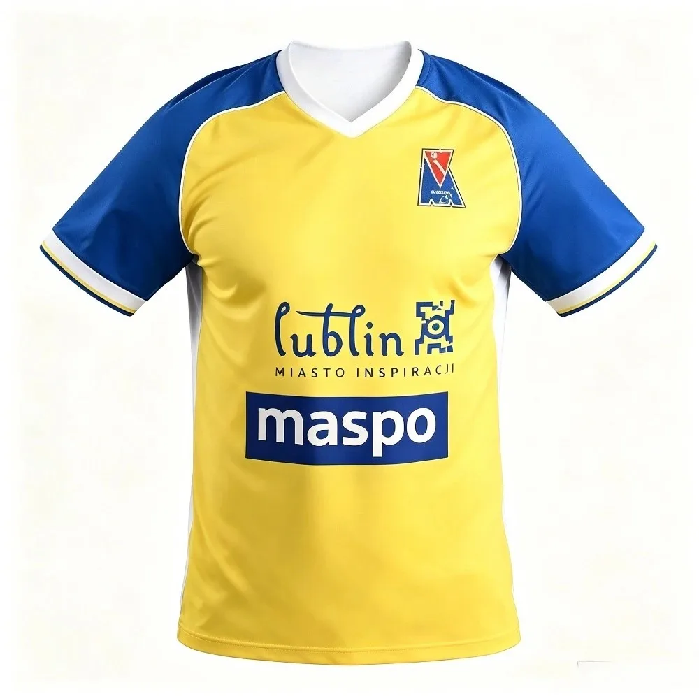 26-27 Poland Motor Lublin Football Jersey Breathable Men's T-Shirt 3D Kids Sports Family Fan Jersey Unisex