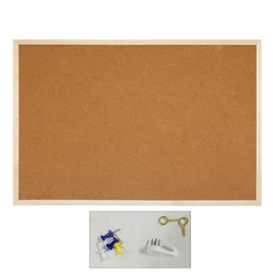 Wooden Frame Cork Board Bulletin Board Household Noteboard Kindergarten Photo Wall-Hanging Double-Side Message- Board