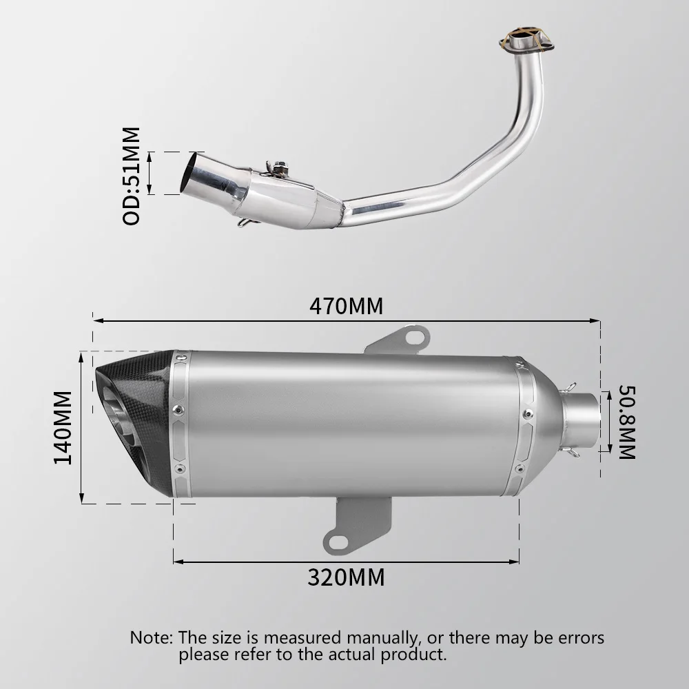 FZ350 Forza350 350 (Adapted to 2021-2022 models) Motorcycle high-quality stainless steel front exhaust pipe s set