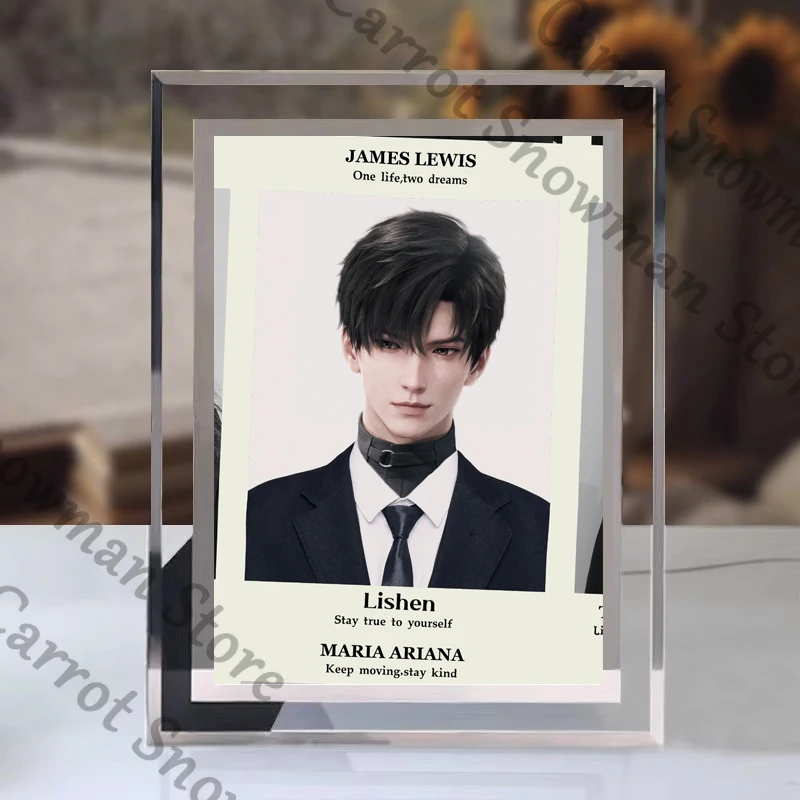 Love and Deepspace Zayne Anime Glass Picture Frame Rahmen Cartoon Cospaly Gift Desktop Decorate