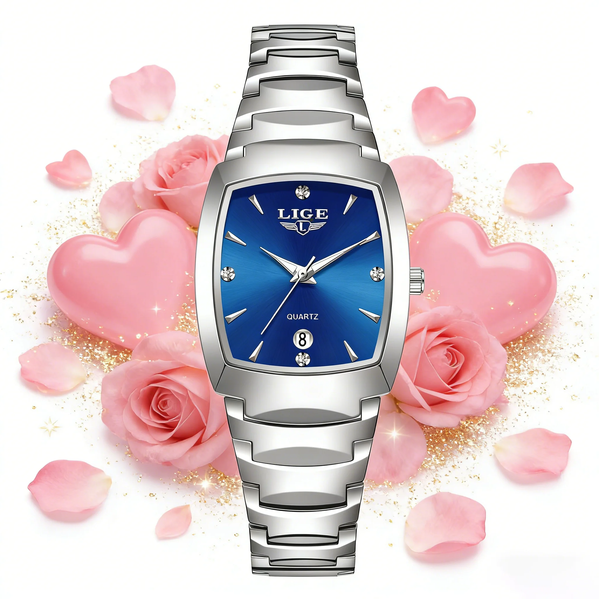 

LIGE новые женские часы элегантные модные кварцевые наручные часы 3ATM водонепроницаемые часы со стальным ремешком и датой женские подарки Reloj Mujer