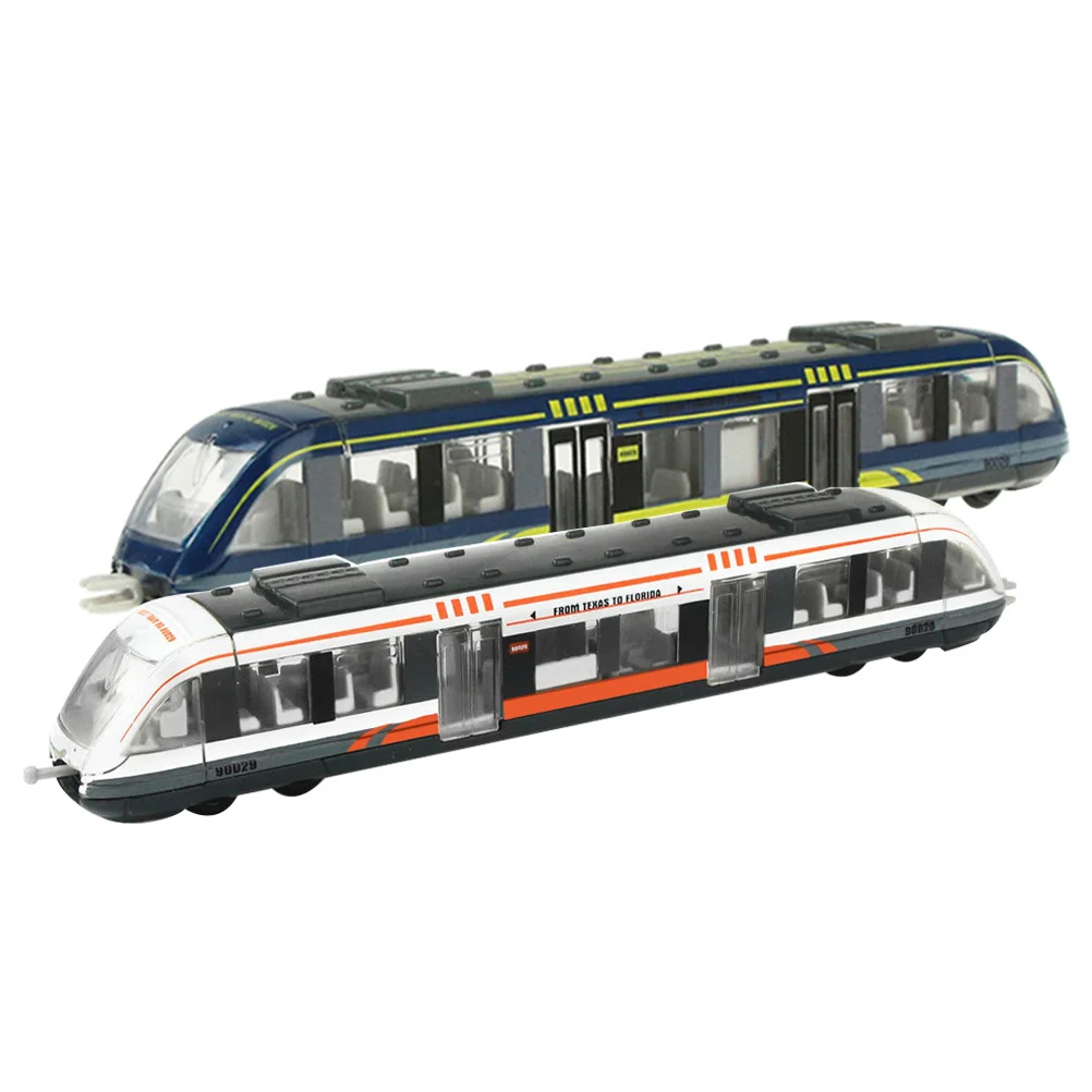 

2pcs Kids Electric Train Lovely Simulation Train Set Premium Alloy Material Safe Durable Birthday Gift For Children Early