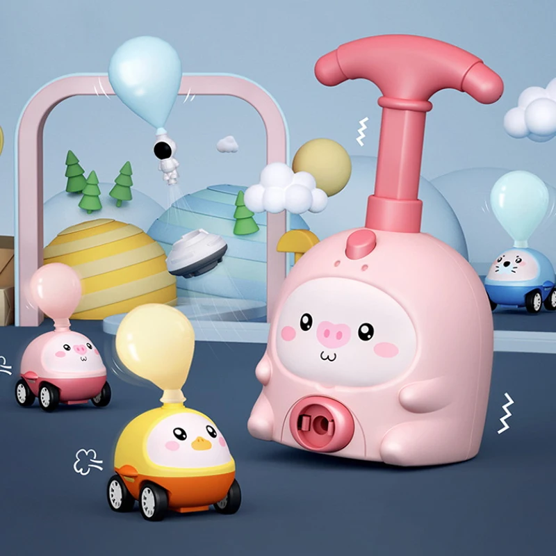 Set Stimulating Inertia Air Propulsion Balloon Car Scientific Toy Kids Rocket Balloon Launch Playset For Kid's Birthday Gift