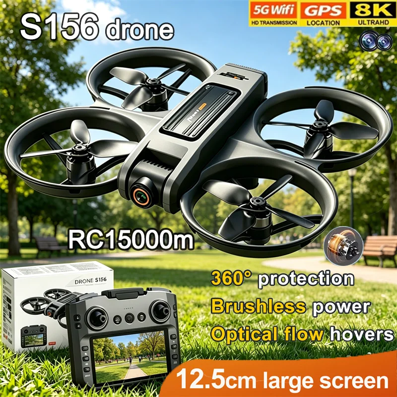 S156 Drohne Professionell mit 8K-Kamera, 5G WiFi FPV, UAV-Bildschirm, Fernbedienung und Hindernisvermeidung, Quadcopter 2026 Spielzeugflugzeug