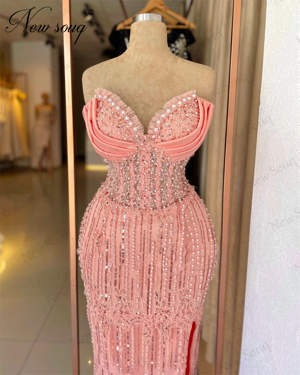 New Fashion Pink Prom Dresses Detachable Skirt 2024 Vestidos De Gala Beading Stones Evening Dresses Dubai Crystals Party Gowns